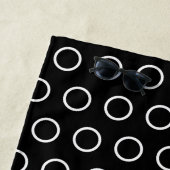 Modernes, feines Schwarz-weißes Circle Pattern Strandtuch (Beispiel)