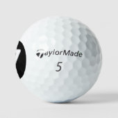 Modernes, feines Schwarzes Monogramm mit Alter Golfball (Logo)
