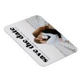Modernes, feines schwarzes Typografie-Foto Save th Magnet (Rechte Seite)