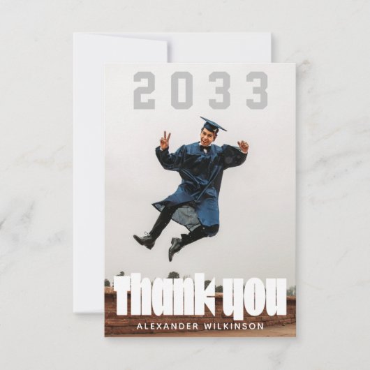 Modernes, feines Skript Minimalistisch GRAD Danke Einladung (Vorderseite)