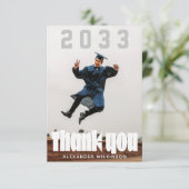 Modernes, feines Skript Minimalistisch GRAD Danke Einladung (Stehend Vorderseite)