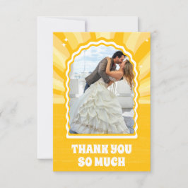 Modernes feines, sonnengelbes Foto Dankeskarte