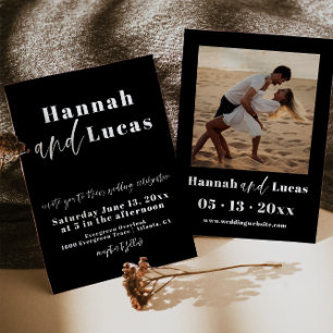 Modernes, feines Typografie-Foto Wedding Einladung