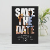 Modernes, feines Typografie-Foto Wedding Save The Date (Stehend Vorderseite)