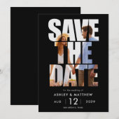Modernes, feines Typografie-Foto Wedding Save The Date (Vorne/Hinten)