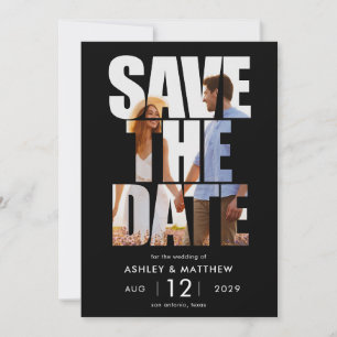 Modernes, feines Typografie-Foto Wedding Save The Date
