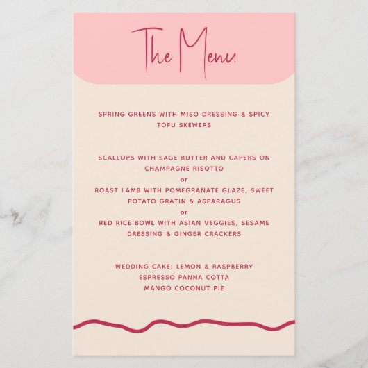 Modernes feines Wavy Frame Magenta Rosa Wedding Me (Vorderseite)