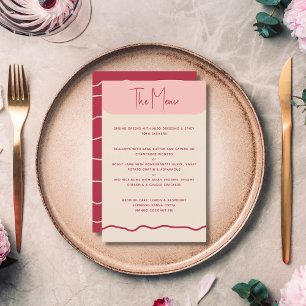 Modernes feines Wavy Frame Magenta Rosa Wedding Me
