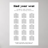 Modernes, feines, weißes Schwarz-Hochzeitszeichen Poster (Vorne)