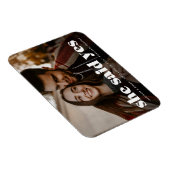 Modernes, feines weißes Typografie-Foto Save the D Magnet (Rechte Seite)