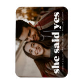 Modernes, feines weißes Typografie-Foto Save the D Magnet (Vertikal)