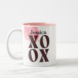 Modernes feines XOXO Happy Valentines Day Gift Zweifarbige Tasse