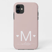 Modernes Feminin-Schriftzeichen-Monogramm-Rosa Case-Mate iPhone Hülle (Rückseite)
