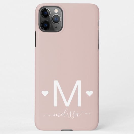Modernes Feminin-Schriftzeichen-Monogramm-Rosa iPhone Hülle (Rückseite)