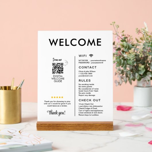 Modernes Ferienhaus Willkommen Acrylschild (Hochzeit)