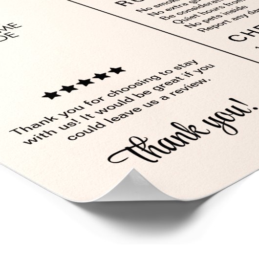 Modernes Ferienhaus Willkommen Poster (Ecke)