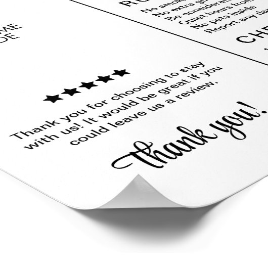 Modernes Ferienhaus Willkommen Poster (Ecke)