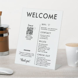 Modernes Ferienhaus Willkommen Sockelschild