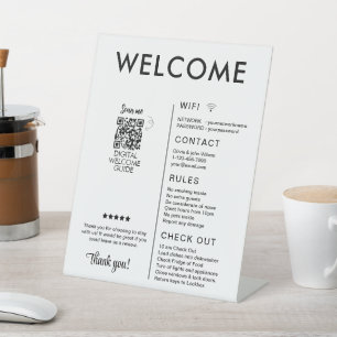 Modernes Ferienhaus Willkommen Sockelschild