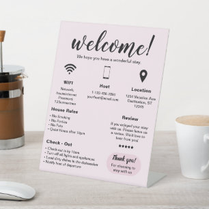 Modernes Ferienhaus Willkommen Sockelschild