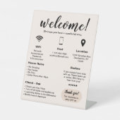 Modernes Ferienhaus Willkommen Sockelschild (Vorderseite)