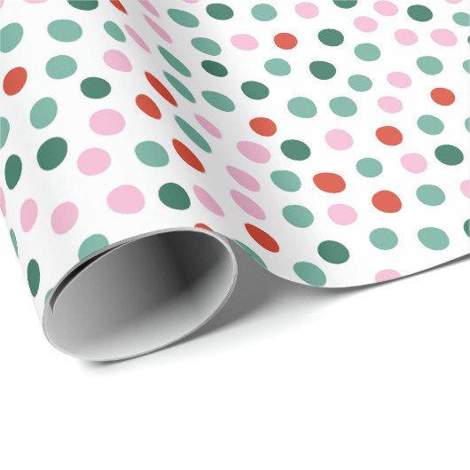 Modernes festes Dot Pattern Weihnachten Geschenkpapier (Rolleneckpunkt)
