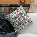 Modernes festes Polka Dot Rosa Grünes Muster Kissen<br><div class="desc">Einfaches modernes fröhliches und helles Muster mit Kreisen in Rosa,  Rot und Grün.</div>