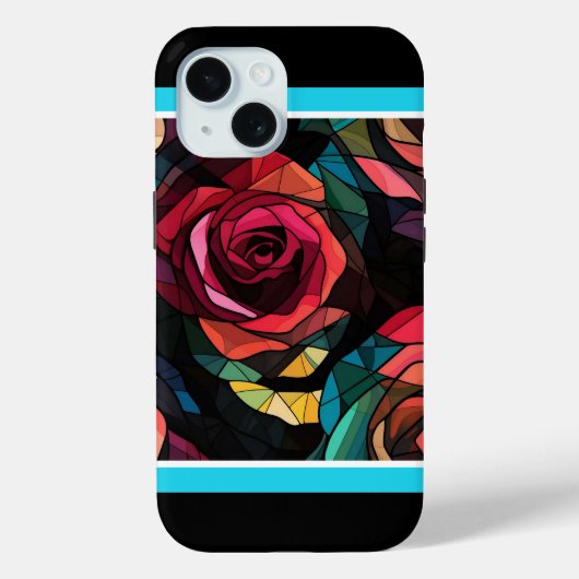 Modernes, festgehaltenes Rose iPhone 15 Fall Case-Mate iPhone Hülle (Rückseite)