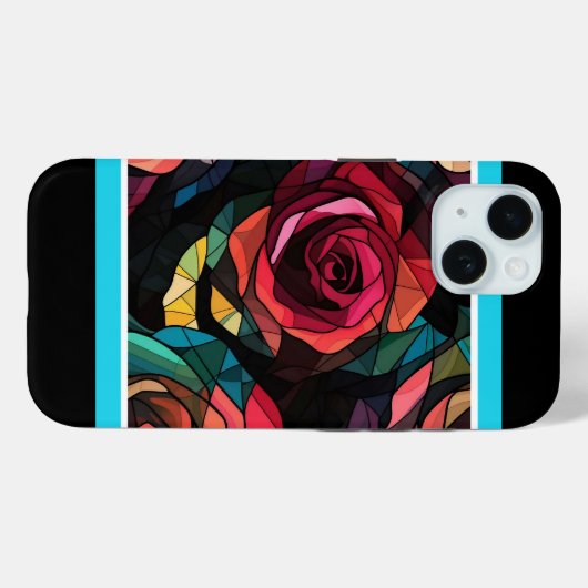 Modernes, festgehaltenes Rose iPhone 15 Fall Case-Mate iPhone Hülle (Rückseite (Horizontal))