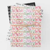 Modernes Festiv sei frohe Liebe Joy Geschenkpapier Set (Beispiel)