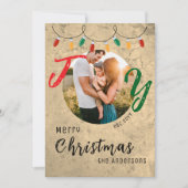 Modernes festliches Foto Rustikale Freude Feiertagskarte (Vorderseite)