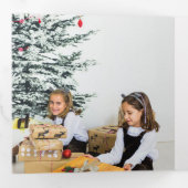 Modernes festliches Foto Weihnachten Dreifach Gefaltete Urlaubskarte (Innen Erste Seite)