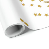 Modernes festliches goldfarbenes, weißes Muster Xm Geschenkpapier (Rolleneckpunkt)