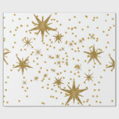 Modernes festliches goldfarbenes, weißes Muster Xm Geschenkpapier (Flach)