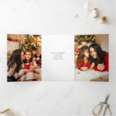 Modernes festliches Happy Holidays Script-Foto Dreifach Gefaltete Karte (Innenseite)