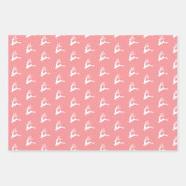 Modernes festliches Nordisches Weihnachtsfest Rosa Geschenkpapier Set