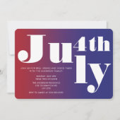 Modernes festliches Red Blue Gradient 4. Juli Einladung (Vorderseite)