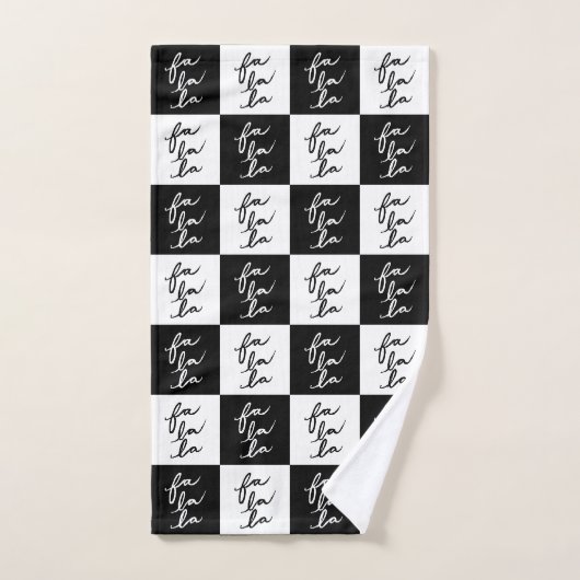Modernes festliches Schwarz-Weiß-Fan La Weihnachte Badhandtuch Set (Handtuch)