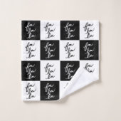 Modernes festliches Schwarz-Weiß-Fan La Weihnachte Badhandtuch Set (Waschlappen)