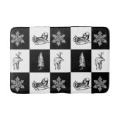 Modernes festliches Schwarz-Weiß-Weihnachtsmuster Badematte (Vorderseite)