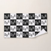 Modernes festliches Schwarz-weißes Ho Ho Slogan We Badhandtuch Set (Handtuch)