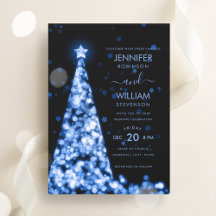 Modernes festliches Script Blue Tree Weihnachtsfei