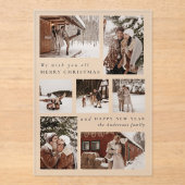 Modernes festliches Sieben-Foto-Collage Weihnachte Acryleinladungen (Vorderseite)