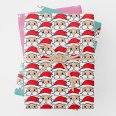 Modernes festliches und sonniges Weihnachtsmuster Geschenkpapier Set (Beispiel)