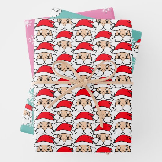 Modernes festliches und sonniges Weihnachtsmuster Geschenkpapier Set (Beispiel)