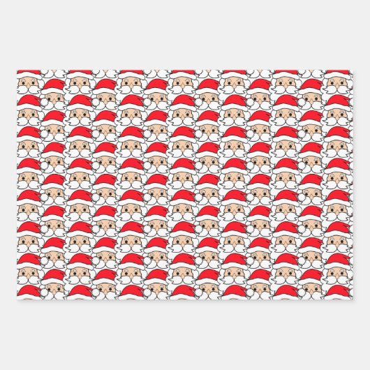 Modernes festliches und sonniges Weihnachtsmuster Geschenkpapier Set (Vorderseite)