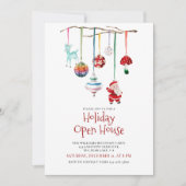 Modernes festliches Watercolor Holiday Open House Einladung (Vorderseite)
