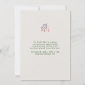 Modernes festliches Weihnachtsbaum-Logo Feiertagskarte (Rückseite)