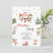 Modernes festliches Weihnachtsfest im Weihnachtsma Einladung (Stehend Vorderseite)