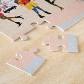 Modernes festliches Winterferiendorf Puzzle (Seite)